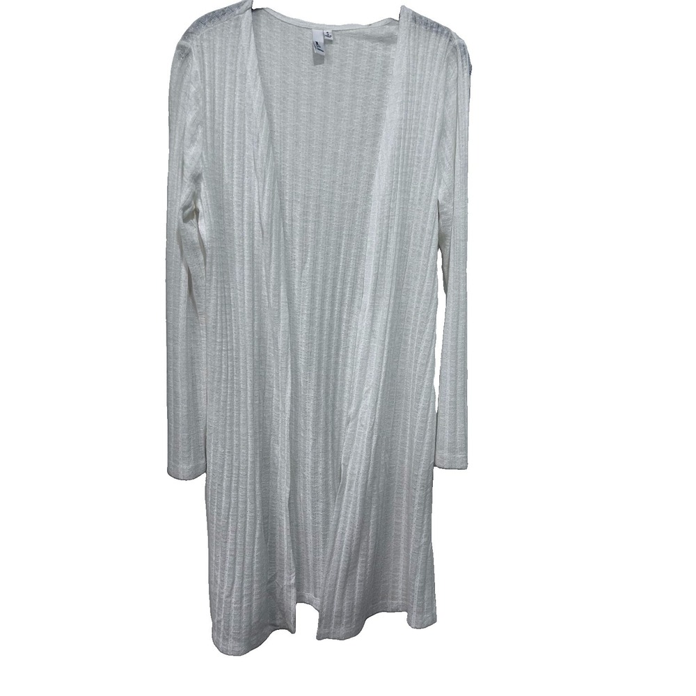 Jules & Leopold Long Open Front White Cardigan Small Comfy Cozy